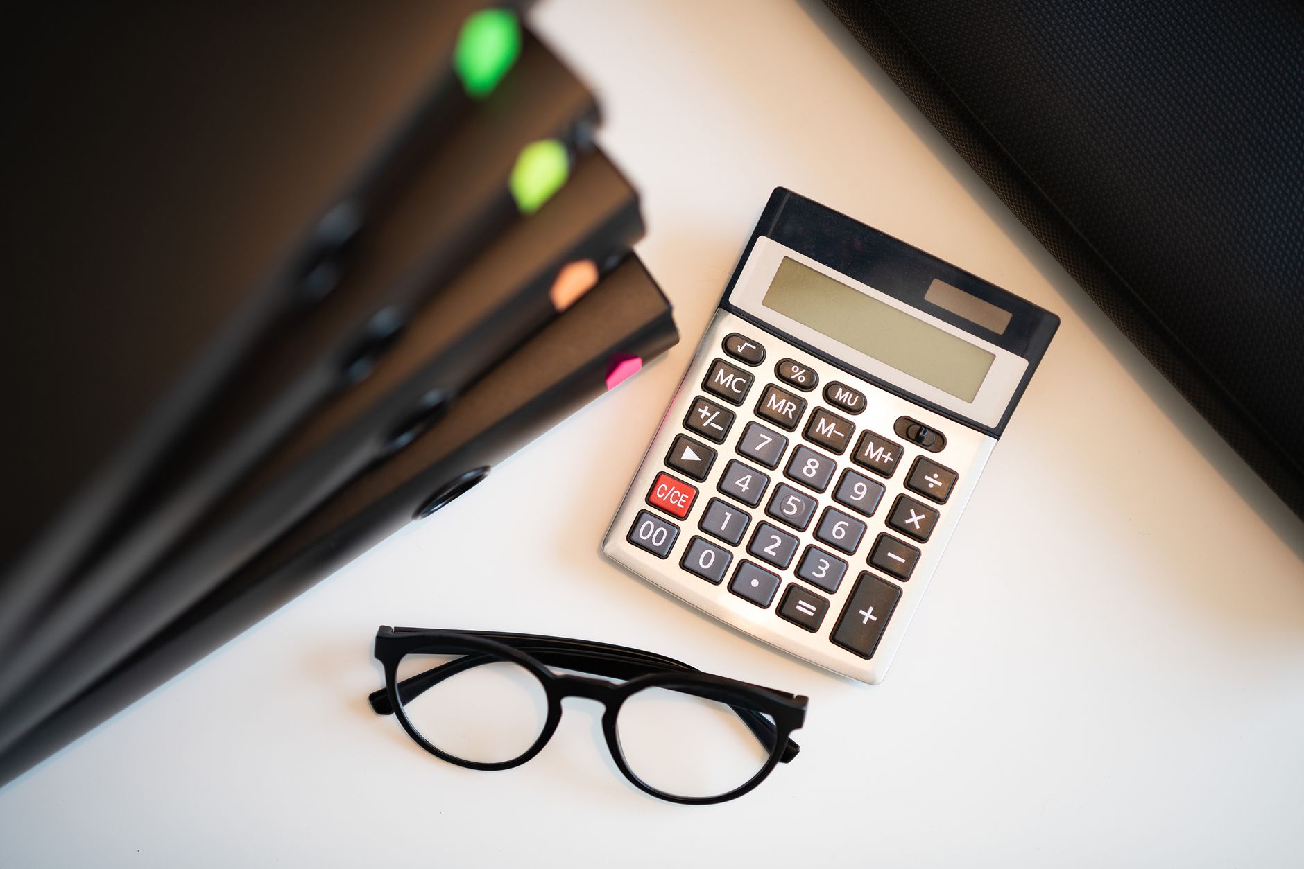 Calculatrice et documents comptables
